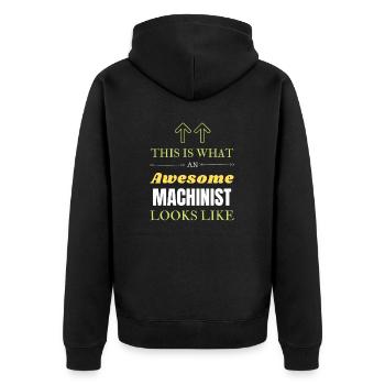 Voici à quoi ressemble un machiniste génial - Veste à capuche bio Premium Unisexe - noir - Dos - Nico (187cm)