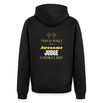 This is What an Awesome Judge Looks Like - Unisex Premium Organic Zip Hoodie - black - Back - Nico (187cm)