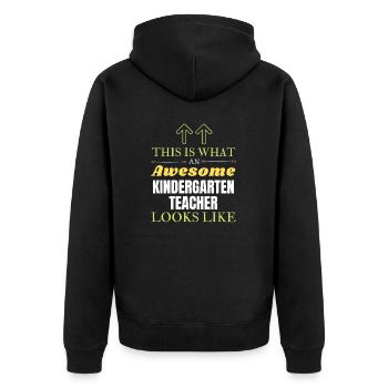 Voici à quoi ressemble un enseignant de maternelle génial - Veste à capuche bio Premium Unisexe - noir - Dos - Nico (187cm)