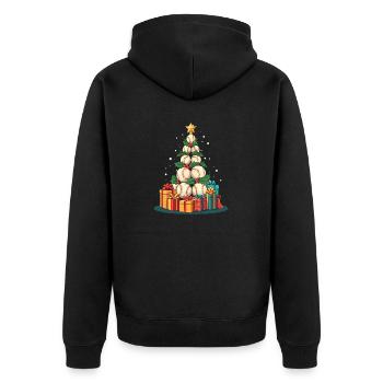 Funny Baseball Christmas Tree Bat and Ball - Unisex Premium Organic Zip Hoodie - black - Back - Nico (187cm)