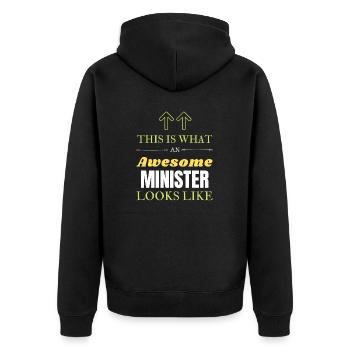 This is What an Awesome Minister Looks Like - Unisex Premium Organic Zip Hoodie - black - Back - Nico (187cm)