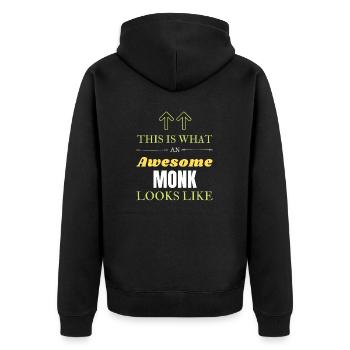 Voici à quoi ressemble un moine génial - Veste à capuche bio Premium Unisexe - noir - Dos - Nico (187cm)