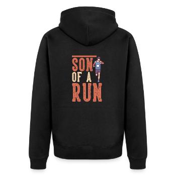 Jogging Son Of Run Sprinting Running - Unisex Premium Organic Zip Hoodie - black - Back - Nico (187cm)