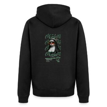 Cat-holics - Nature Vibes and Urban Style - Unisex Premium Bio Zip Hoodie - Schwarz - Hinten - Nico (187cm)