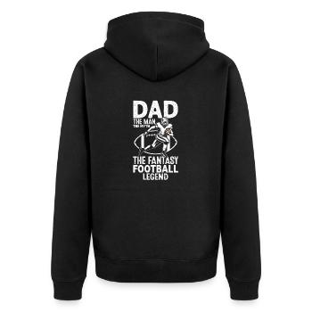 Papa L’homme Le mythe La légende Drôle Fantaisie - Veste à capuche bio Premium Unisexe - noir - Dos - Nico (187cm)