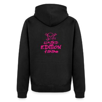 Limited Edition 1990 Geburtstag 1990 Geboren - Unisex Premium Bio Zip Hoodie - Schwarz - Hinten - Nico (187cm)
