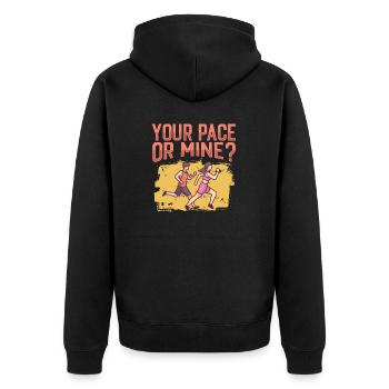 Jogging Your Pace Or Mine Running - Unisex Premium Organic Zip Hoodie - black - Back - Nico (187cm)