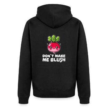 Don’t Make Me Blush Radis Mignon - Veste à capuche bio Premium Unisexe - noir - Dos - Nico (187cm)