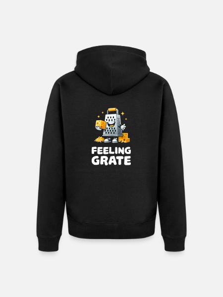 Feeling Burrs Cheese Grater - Unisex Premium Organic Zip Hoodie - black