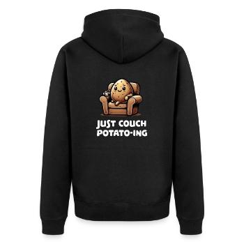 Juste Couch Potato-ing Funny Potato - Veste à capuche bio Premium Unisexe - noir - Dos - Nico (187cm)