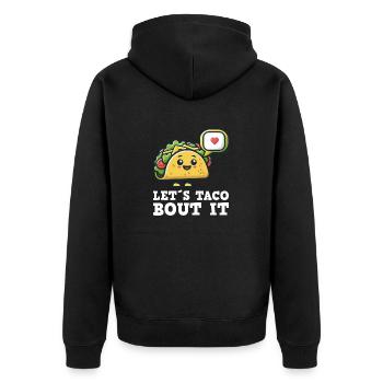 Let's Taco Bout It Cute Taco - Unisex Premium Bio Zip Hoodie - Schwarz - Hinten - Nico (187cm)