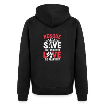 Sauver les maltraités Sauver les blessés Aimer Le - Veste à capuche bio Premium Unisexe - noir - Dos - Nico (187cm)