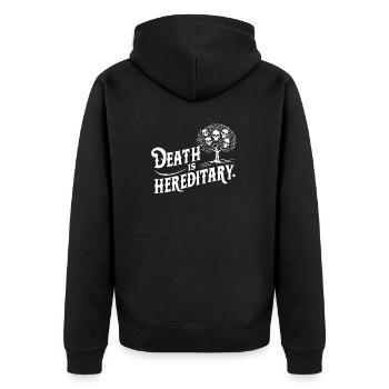 La mort est héréditaire Humour noir Conception du crâne - Veste à capuche bio Premium Unisexe - noir - Dos - Nico (187cm)