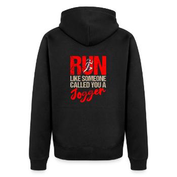 Marathon Called You A Jogger Running - Unisex Premium Organic Zip Hoodie - black - Back - Nico (187cm)