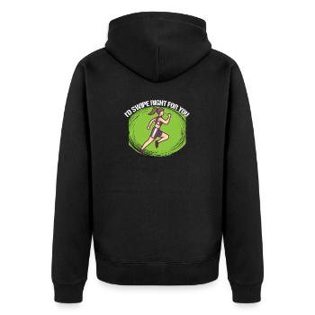 Marathon I'd Swipe Right For You Running - Unisex Premium Organic Zip Hoodie - black - Back - Nico (187cm)