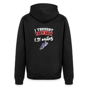Marathon Sie sagten 1,31 Meilen Laufen - Unisex Premium Bio Zip Hoodie - Schwarz - Hinten - Nico (187cm)