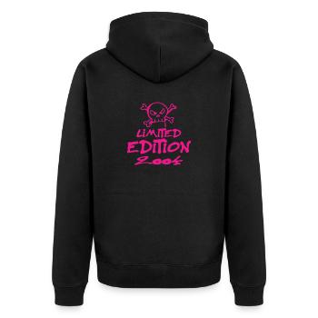 Limited Edition 2004 Geburtstag 2004 Geboren - Unisex Premium Bio Zip Hoodie - Schwarz - Hinten - Nico (187cm)