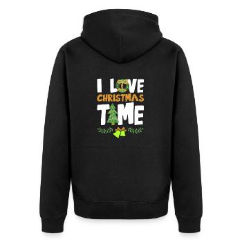 I Love Christmas Time - Unisex Premium Bio Zip Hoodie - Schwarz - Hinten - Nico (187cm)