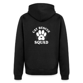 Cat Rescue Squad Tierschutz-Tierheim - Unisex Premium Bio Zip Hoodie - Schwarz - Hinten - Nico (187cm)