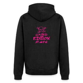 Limited Edition 2014 Geburtstag 2014 Geboren - Unisex Premium Bio Zip Hoodie - Schwarz - Hinten - Nico (187cm)