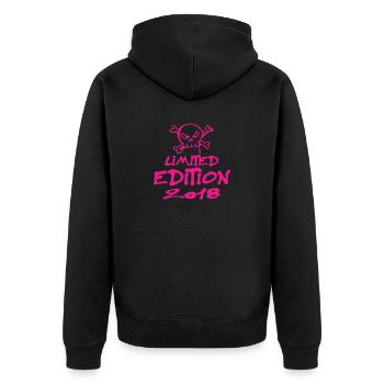 Limited Edition 2018 Geburtstag 2018 Geboren - Unisex Premium Bio Zip Hoodie - Schwarz - Hinten - Nico (187cm)