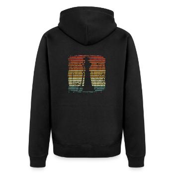 König Schachmatt Sport Schachbrett Schach - Unisex Premium Bio Zip Hoodie - Schwarz - Hinten - Nico (187cm)