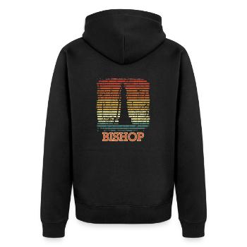 Bishop Checkmate Sport Chessboard Chess - Unisex Premium Organic Zip Hoodie - black - Back - Nico (187cm)