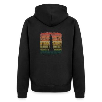 Bishop Checkmate Sport Chessboard Chess - Unisex Premium Organic Zip Hoodie - black - Back - Nico (187cm)