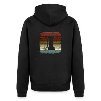 Turm Schachmatt Sport Schachbrett Schach - Unisex Premium Bio Zip Hoodie - Schwarz - Hinten - Nico (187cm)