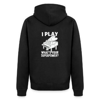 Je joue du piano Quel est ton superpouvoir Clavier Piano - Veste à capuche bio Premium Unisexe - noir - Dos - Nico (187cm)