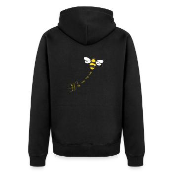 Biene Bee - Unisex Premium Organic Zip Hoodie - black - Back - Nico (187cm)