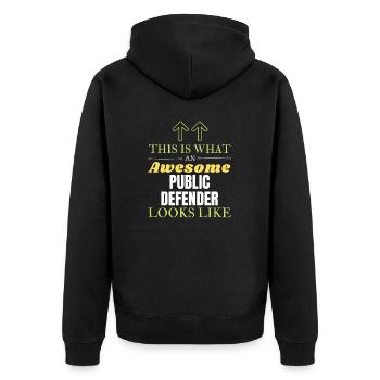 Voici à quoi ressemble un défenseur public génial - Veste à capuche bio Premium Unisexe - noir - Dos - Nico (187cm)