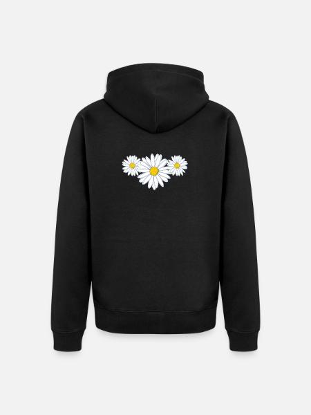 Schöne Gänseblümchenblüte Beautiful Daisy Flower - Unisex Premium Organic Zip Hoodie - black