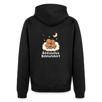 offizielles schlafshirt pärchen Lebkuchenmann-Kuch - Unisex Premium Bio Zip Hoodie - Schwarz - Hinten - Nico (187cm)