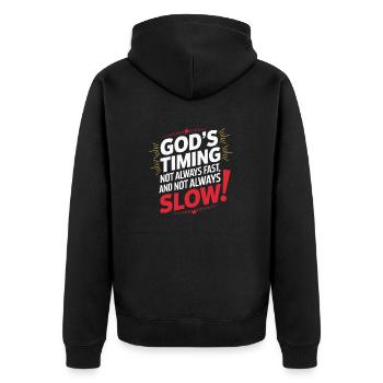 VIEL GLÜCK - Unisex Premium Bio Zip Hoodie - Schwarz - Hinten - Nico (187cm)