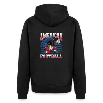 Fußballer Quarterback American Football - Unisex Premium Bio Zip Hoodie - Schwarz - Hinten - Nico (187cm)