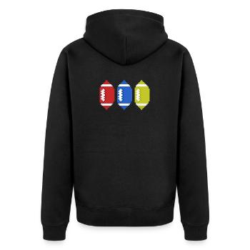 Rugby Footballer Pixel Art Football - Unisex Premium Organic Zip Hoodie - black - Back - Nico (187cm)