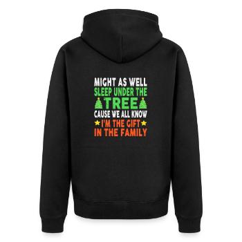 Funny Christmas Kids Christmas Pajamas Girls Boys - Unisex Premium Organic Zip Hoodie - black - Back - Nico (187cm)