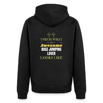 Voici à quoi ressemble un amateur de BASE jump génial l - Veste à capuche bio Premium Unisexe - noir - Dos - Nico (187cm)