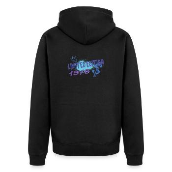 Limited Edition 1978 Geburtstag 1978 Geboren - Unisex Premium Bio Zip Hoodie - Schwarz - Hinten - Nico (187cm)