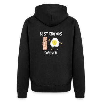 Meilleurs amis pour toujours Bacon de porc - Veste à capuche bio Premium Unisexe - noir - Dos - Nico (187cm)
