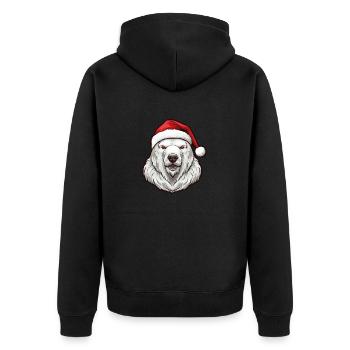 Tête d’ours polaire Portrait de Noël Ours polaire - Veste à capuche bio Premium Unisexe - noir - Dos - Nico (187cm)