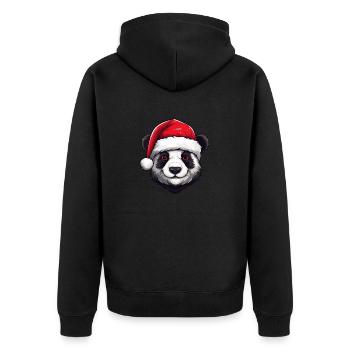 Portrait de Noël Tête de Panda - Veste à capuche bio Premium Unisexe - noir - Dos - Nico (187cm)