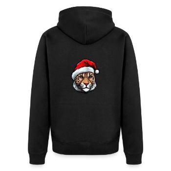 Portrait de Noël Tête de Guépard - Veste à capuche bio Premium Unisexe - noir - Dos - Nico (187cm)