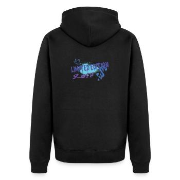 Limited Edition 2017 Geburtstag 2017 Geboren - Unisex Premium Bio Zip Hoodie - Schwarz - Hinten - Nico (187cm)