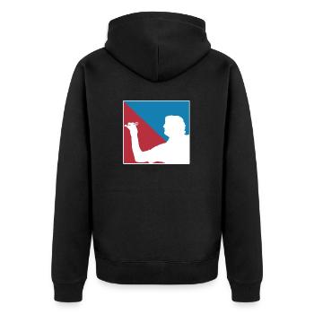 Darting Darted Unicorn Spieler Dart - Unisex Premium Bio Zip Hoodie - Schwarz - Hinten - Nico (187cm)