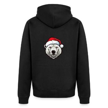 Tête d’ours polaire Portrait de Noël Ours polaire - Veste à capuche bio Premium Unisexe - noir - Dos - Nico (187cm)