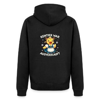 Rentier war ausverkauft Weihnachten Elch Spruch - Unisex Premium Bio Zip Hoodie - Schwarz - Hinten - Nico (187cm)