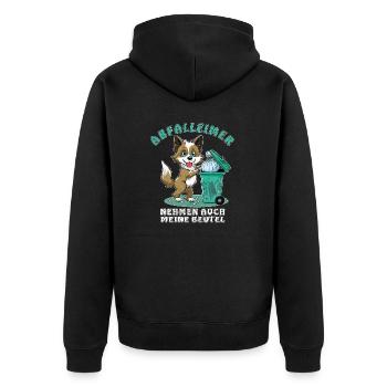 TRASH CANS ALSO TAKE MY BAGS - Unisex Premium Organic Zip Hoodie - black - Back - Nico (187cm)