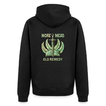 RENAISSANCE SWORD MORE MEAD - Unisex Premium Organic Zip Hoodie - black - Back - Nico (187cm)